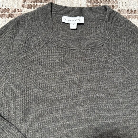 White + Warren 100% Cashmere Sweater Size Small Crewneck Henley Waffle Soft Knit - Picture 4 of 9